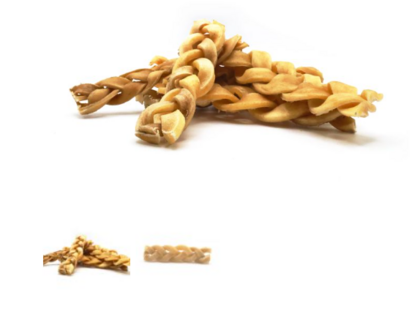 Runderkophuid gevlochten Natuurlijke kauwsnack